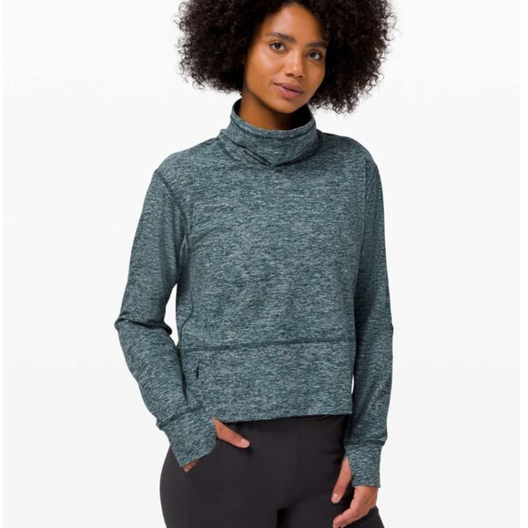 lululemon athletica Sweaters - Lululemon Ready to Rulu Fleece Pullover Heathered Submarine